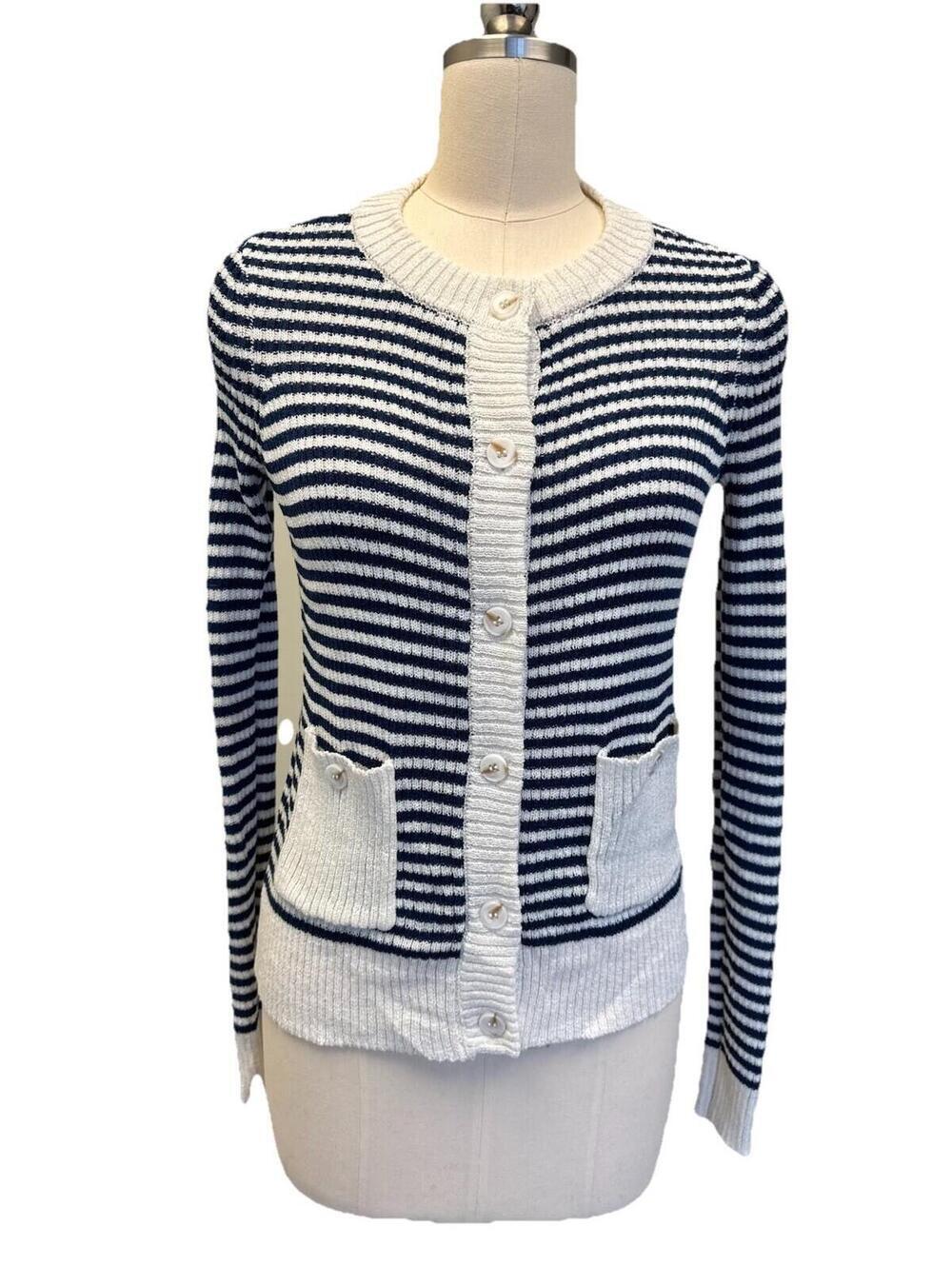 Design History Striped Cardigan Sweater Sz Xs